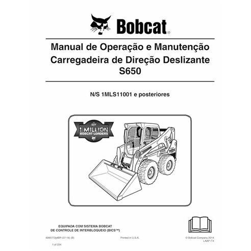Minicarregadeira Bobcat S650 pdf manual de operação e manutenção PT - Lince manuais - BOBCAT-S650-6990772-PT-OM