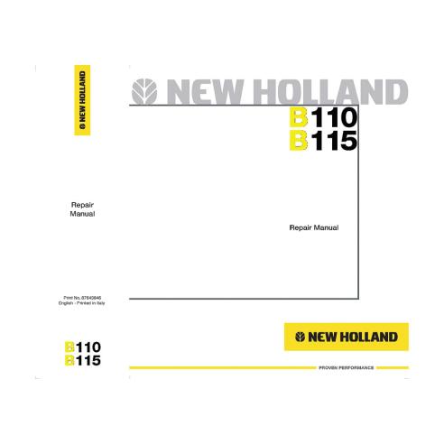 New Holland B110, B115 backhoe loader repair manual - New Holland Construction manuals