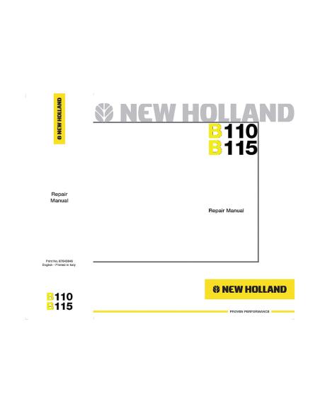 New Holland B110, B115 backhoe loader repair manual - New Holland Construction manuals - NH-87643846