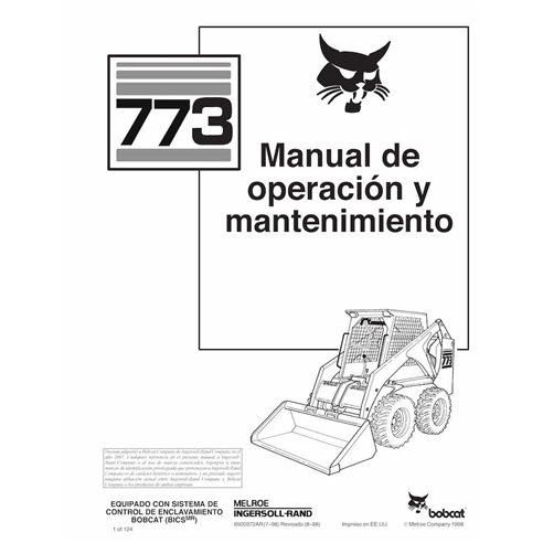 Manuel d'utilisation et d'entretien pdf de la chargeuse compacte Bobcat 773 ES - Lynx manuels - BOBCAT-773-6900372-ES-OM