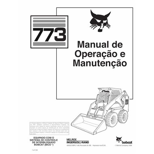 Minicarregadeira Bobcat 773 pdf manual de operação e manutenção PT - Lince manuais - BOBCAT-773-6900372-PT-OM