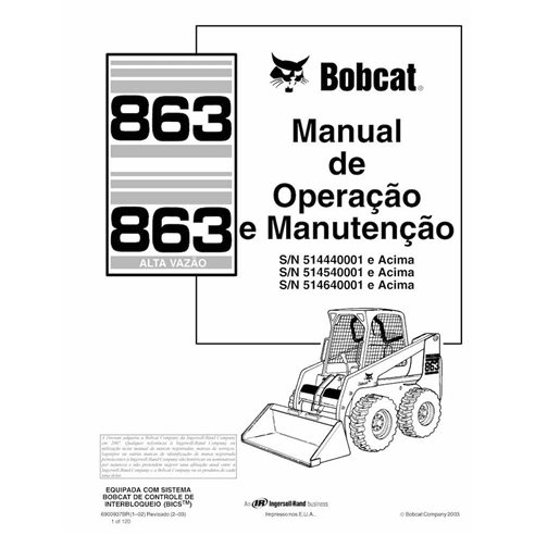 Manuel d'utilisation et d'entretien pdf de la chargeuse compacte Bobcat 863 ES - Lynx manuels - BOBCAT-863-6900937-PT-OM
