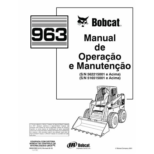 Minicarregadeira Bobcat 963 pdf manual de operação e manutenção PT - Lince manuais - BOBCAT-963-6900878-PT-OM