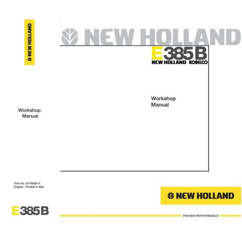 Manual de taller de la excavadora New Holland E385B - Construcción New Holland manuales