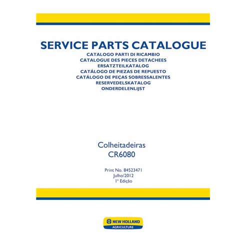New Holland CR6080 combine pdf parts catalog PT - New Holland Agriculture manuals - NH-CR6080-84523471-PC-PT