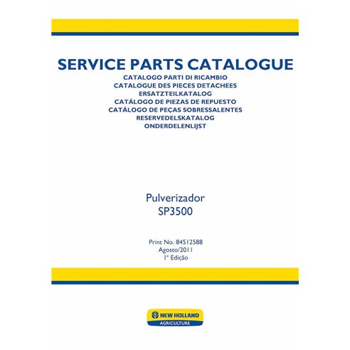 Catálogo de peças em pdf do pulverizador New Holland SP3500 PT - New Holland Agricultura manuais - NH-SP3500-84512588-PC-PT