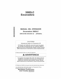 Manual del operador de la excavadora John Deere 350DLC pdf ES - John Deere manuales - JD-OMT221096-ES