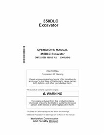 JD-OMT221098 John Deere 350DLC excavator operator's manual (OMT221098)
