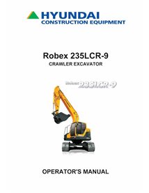 Hyundai R235LCR-9 crawler excavator pdf operator's manual  - Hyundai manuals - HYIUNDAI-R235LCR-9-OM-EN