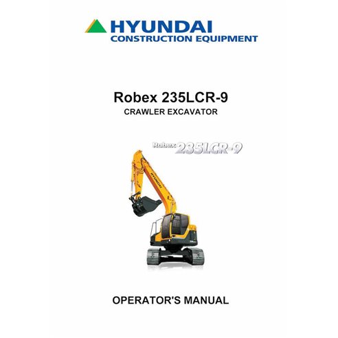 Manual del operador en pdf de la excavadora de orugas Hyundai R235LCR-9 - hyundai manuales - HYIUNDAI-R235LCR-9-OM-EN