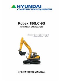 Hyundai R180LC-9S crawler excavator pdf operator's manual  - Hyundai manuals - HYIUNDAI-180LC-9S-OM-EN