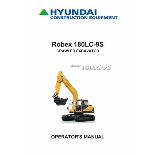 Hyundai R180LC-9S crawler excavator pdf operator's manual  - Hyundai manuals - HYIUNDAI-180LC-9S-OM-EN
