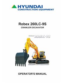 Hyundai R260LC-9S crawler excavator pdf operator's manual  - Hyundai manuals - HYIUNDAI-R260LC-9S-OM-EN