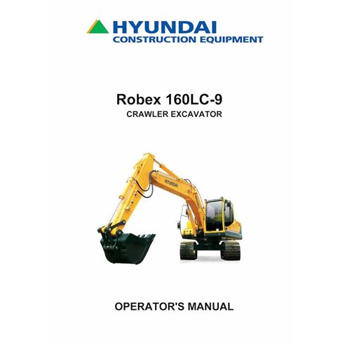 Manual do operador em pdf da escavadeira de esteira Hyundai R160LC-9 - hyundai manuais - HYIUNDAI-R160LC-9-OM-EN
