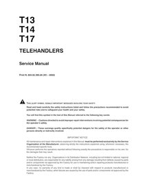 Manual de serviço em pdf do manipulador telescópico Kobelco T13, T14, T17 - Kobelco manuais - NH-6040239500-SM-EN