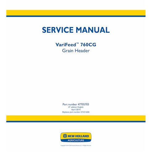 NH-47705703-SM Manual de serviço da plataforma New Holland VariFeed 760CG