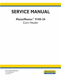 Manuel d'entretien de la barre de coupe New Holland MaizeMaster 9105-24 - New Holland Agriculture manuels - NH-48123416-SM-EN