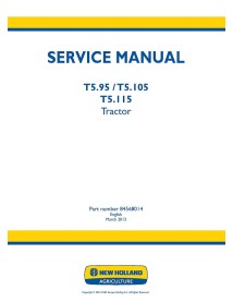 Manual de serviço do trator New Holland T5.95, T5.105, T5.115 - New Holland Agricultura manuais - NH-84568014