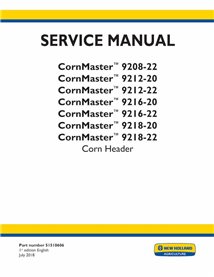 Manual de serviço da plataforma New Holland CornMaster 9208-22 - 9218-22 - New Holland Agricultura manuais - NH-51510606-SM-EN