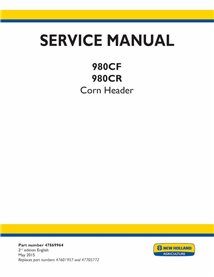 Manual de servicio del cabezal New Holland 980CF, 980CR - New Holand Agricultura manuales - NH-47869964-SM-EN