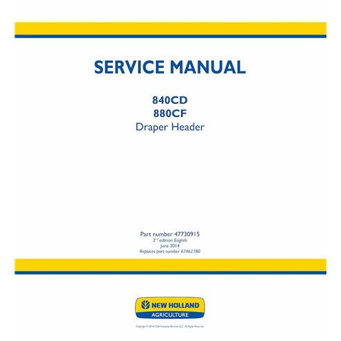 NH-47730915-SM New Holland 840CD, 880CF header service manual