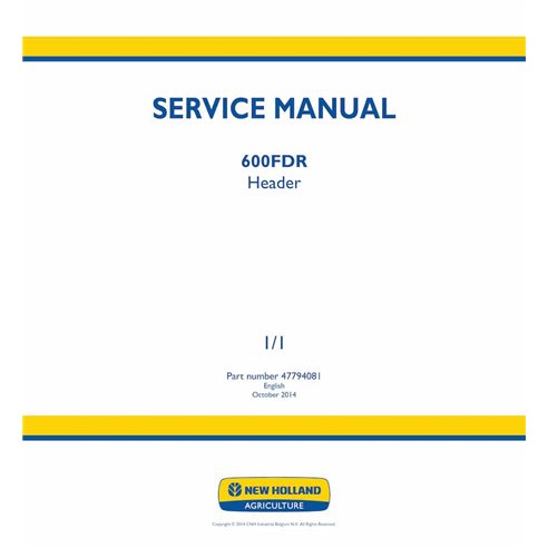 NH-47794081-SM New Holland 600FDR header service manual