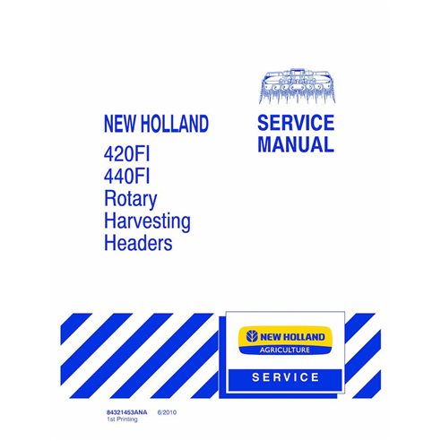 Manual de serviço da plataforma New Holland 420FI, 440FI - New Holland Agricultura manuais - NH-84321453ANA-SM-EN