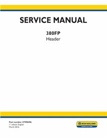 Manual de servicio del cabezal New Holland 380FP - New Holand Agricultura manuales - NH-47998496-SM-EN