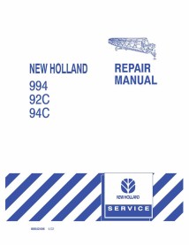 Manuel de réparation des collecteurs New Holland 994, 92C, 94C - New Holland Agriculture manuels - NH-86642406