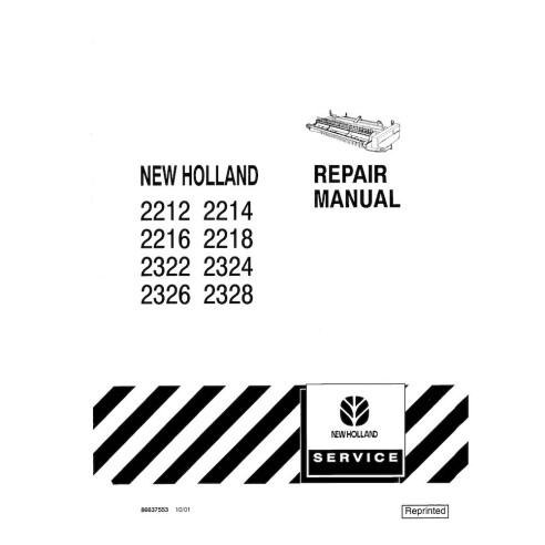 New Holland 2212-2328 header repair manual  - New Holland Agriculture manuals - NH-86637553