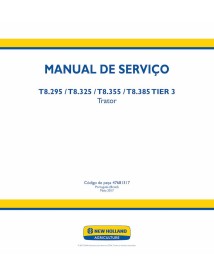 Manual de servicio del tractor New Holland T8.295, T8.325, T8.355, T8.385 TIER 3 PT - New Holand Agricultura manuales - NH-47...