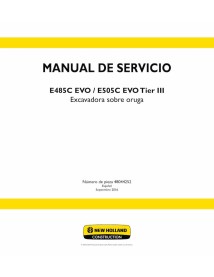 New Holland E485C EVO / E505C EVO Tier III crawler excavator service manual ES - New Holland Construction manuals - NH-480442...