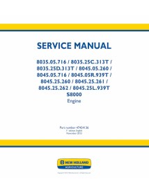 Manual de servicio del motor New Holland 8035, 8045 - New Holand Agricultura manuales - NH-47454136-SM-EN