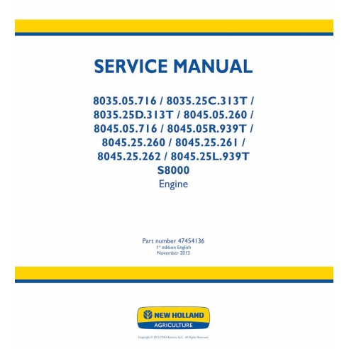 NH-47454136-SM New Holland 8035, 8045 engine service manual