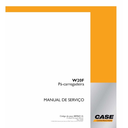 Manual de servicio del cargador de ruedas Case W20F PT - Case manuales - CASE-48096011A-SM-PT