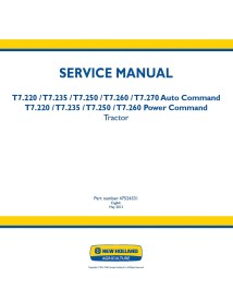 Manuel d'entretien du tracteur New Holland T7.220, T7.235, T7.250, T7.260, T7.270 - Nouvelle-Hollande Agriculture manuels - N...