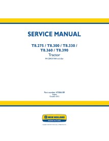 Manual de servicio del tractor New Holland T8.275, T8.300, T8.330, T8.360, T8.390 - Agricultura de Nueva Holanda manuales - N...