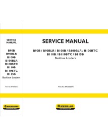 Manual de servicio de la retroexcavadora New Holland B90B, B100B, B110B, B115B - Construcción New Holland manuales