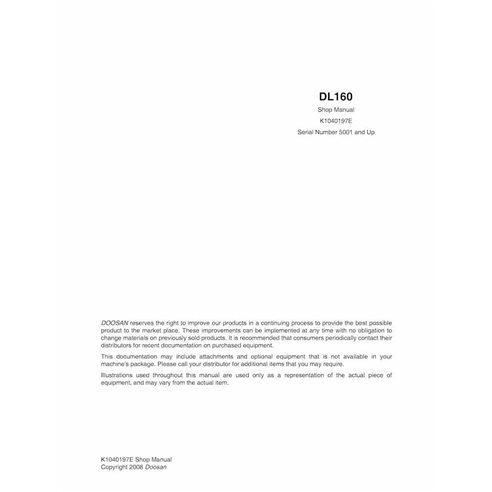 DOOSAN-DL160-SHM Doosan DL160 wheel loader shop manual