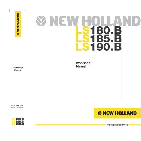 Manual de oficina do carregador deslizante New Holland LS180.B, LS185.B, LS190.B - New Holland Construction manuais