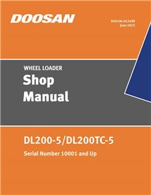 Manual de loja da carregadeira de rodas Doosan DL200-5, DL200TC-5 - Doosan manuais - DOOSAN-DL200-5-SHM-EN