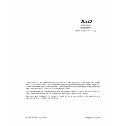 DOOSAN-DL220-SHM Doosan DL220 wheel loader shop manual