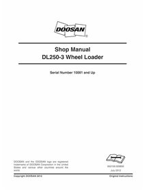 Doosan DL250-3 wheel loader shop manual  - Doosan manuals - DOOSAN-DL250-3-SHM-EN