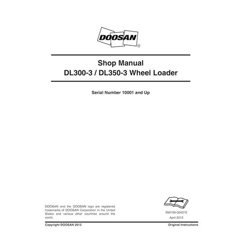 Manual de loja da carregadeira de rodas Doosan DL300-3, DL350-3 - Doosan manuais - DOOSAN-DL300-3-SHM-EN