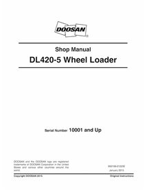 Doosan DL420-5 wheel loader shop manual  - Doosan manuals - DOOSAN-DL420-5-SHM-EN