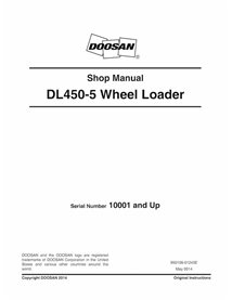 Doosan DL450-5 wheel loader shop manual  - Doosan manuals - DOOSAN-DL450-5-SHM-EN