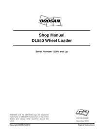 Manuel d'atelier de la chargeuse sur pneus Doosan DL550A - Doosan manuels - DOOSAN-DL550A-SHM-EN