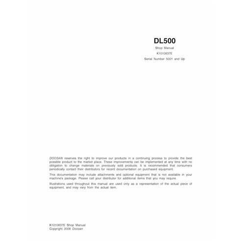 DOOSAN-DL500-SHM Doosan DL500 wheel loader shop manual