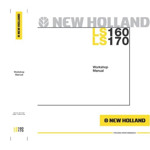 Manual de oficina do carregador deslizante New Holland LS160, LS170 - Construção New Holland manuais - NH-60413607