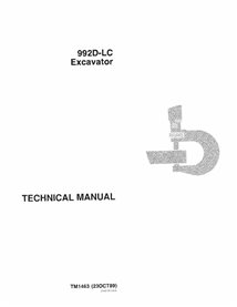 Manual técnico em pdf da escavadeira John Deere 992D-LC - John Deere manuais - JD-TM1463-EN